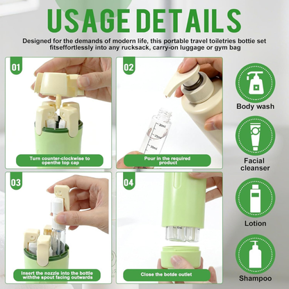 4-in-1 Portable Travel Dispenser